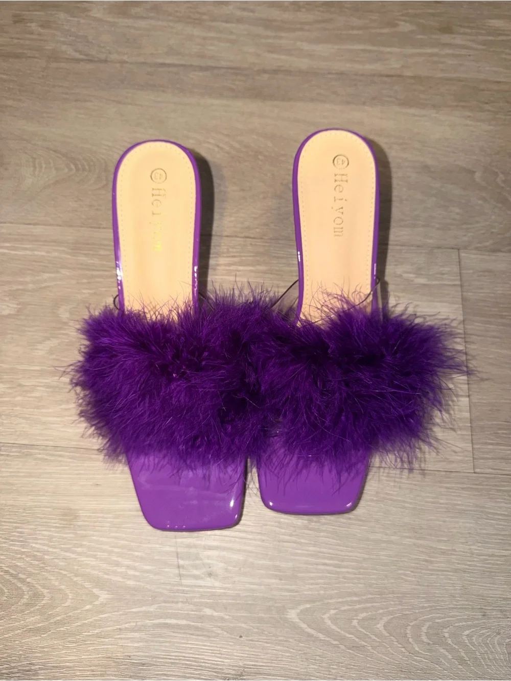 Purple Marabou Fuzzy Heels